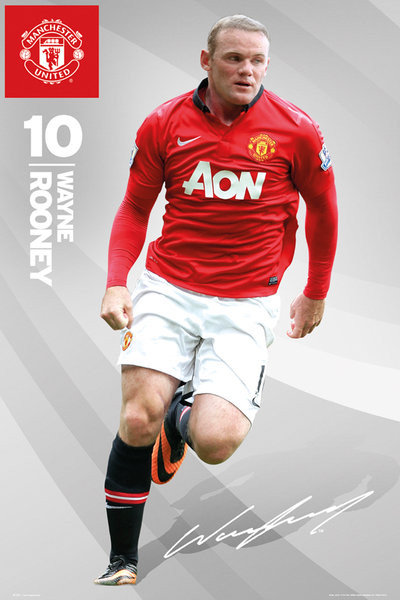 Poster, Affiche Manchester United rooney 13/14 en ligne 3+1