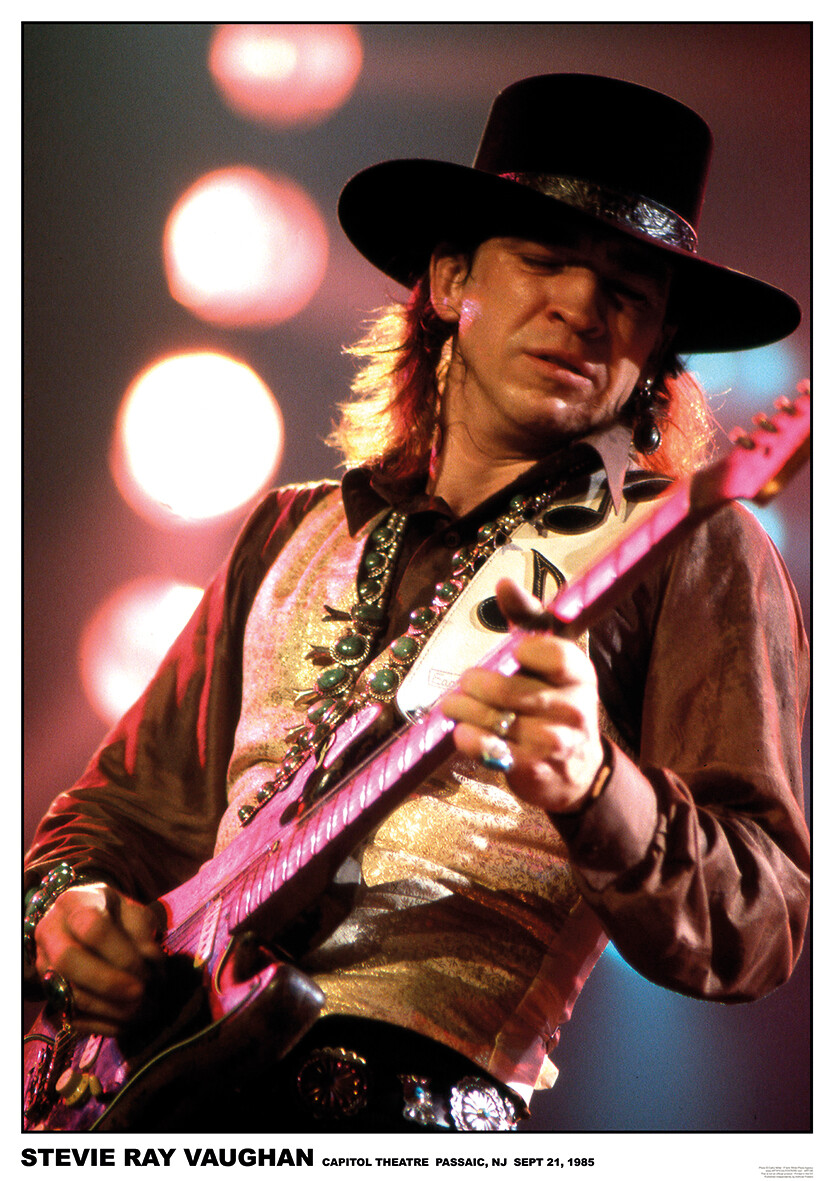 Pop Art Stevie Ray Vaughan Poster in lijst - 90 x 90 cm en 2 cm dik - Fotopapier Mat