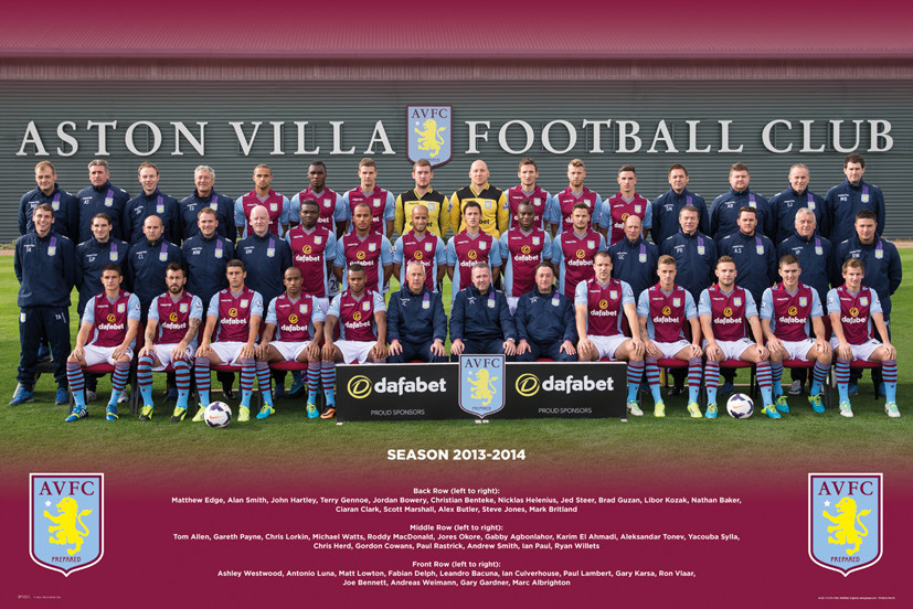 Poster Aston Villa FC Team Photo 13/14 Wall Art 3+1 FREE