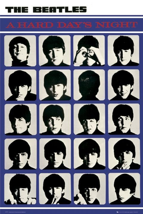 ビートルズポスター「A Hard Day's Night」 Poster the Beatles - hard days night | Wall Art | 3+1 FREE