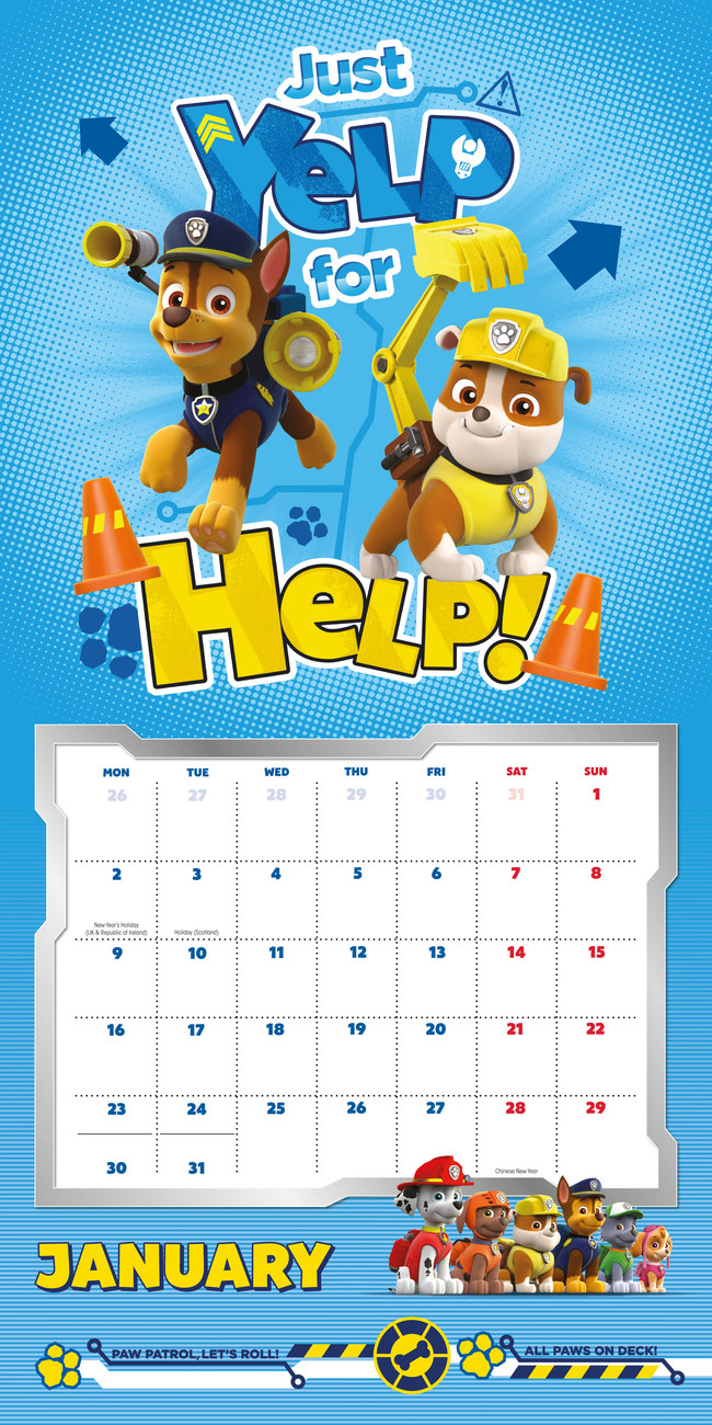 Paw Patrol Calendar prntbl.concejomunicipaldechinu.gov.co