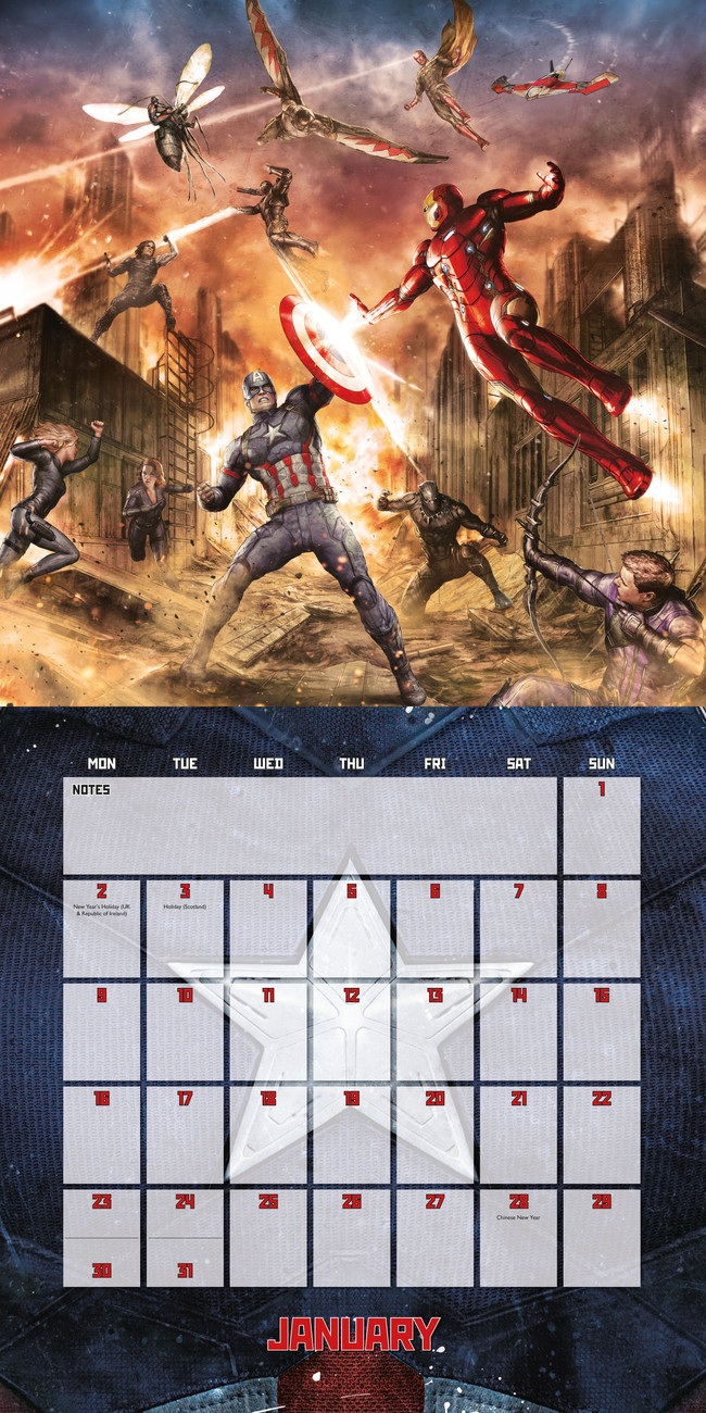 Calendario 2018 Captain America Civil War · Google Pinterest Prezzo