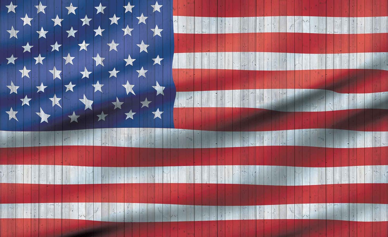 Fototapete, Tapete Amerikanische Flagge USA bei EuroPosters