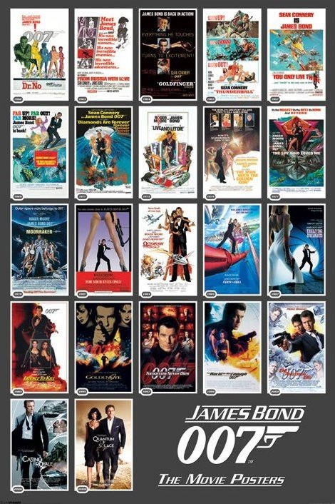 Poster JAMES BOND 007 - 22 movie posters | Postere de perete | 3+1