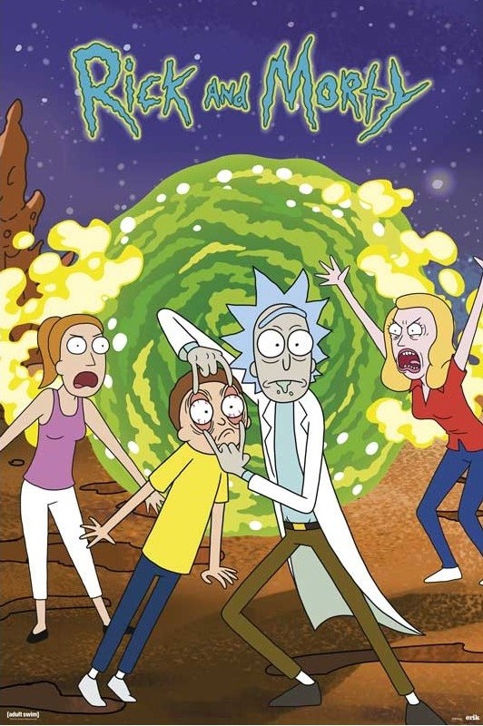 Tubi Rick And Morty Poster, Quadro Rick Morty Portal Poster Sul