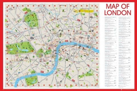 Affiche Londres - Carte minimaliste - Kabanon