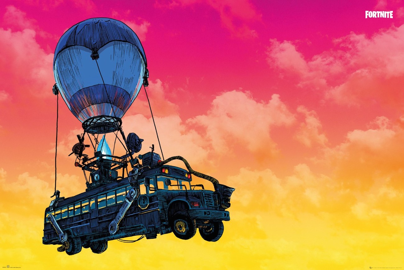 Qui Conduit Le Bus De Fortnite Fortnite - Battle Bus Poster, Affiche | Acheter-le sur Europosters.fr