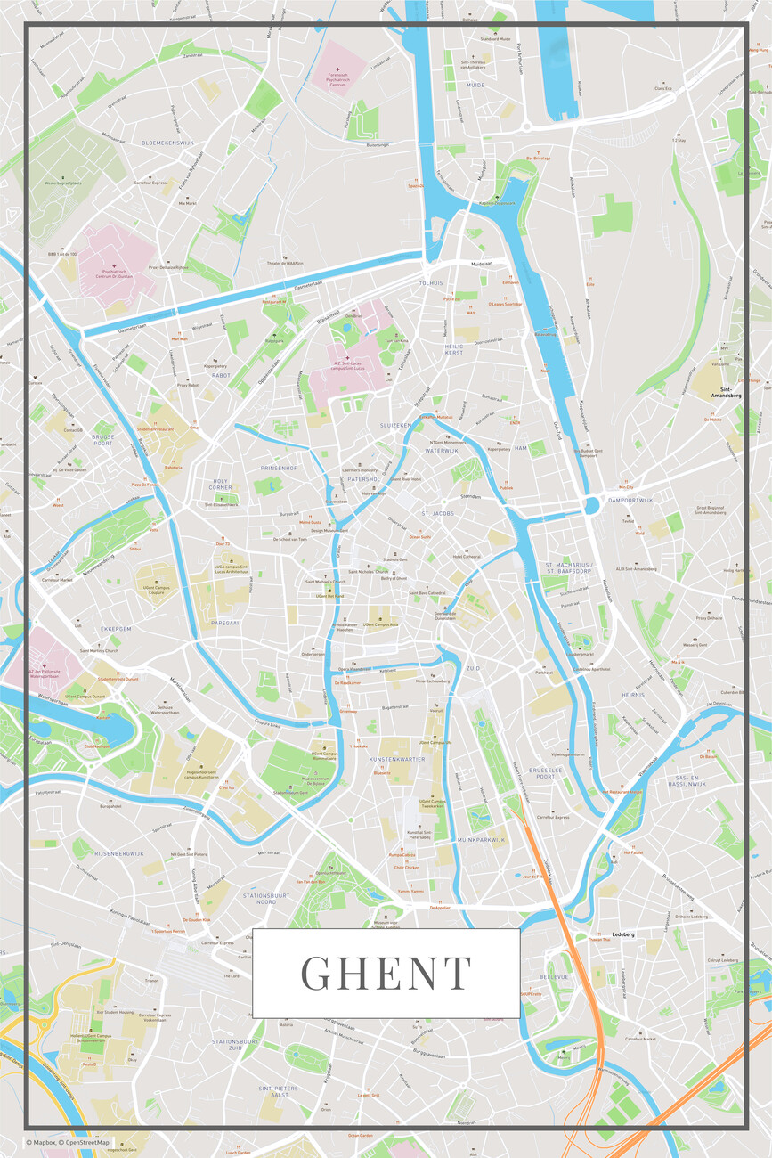 Carte de Ghent color ǀ Toutes les cartes et planisphères à accrocher