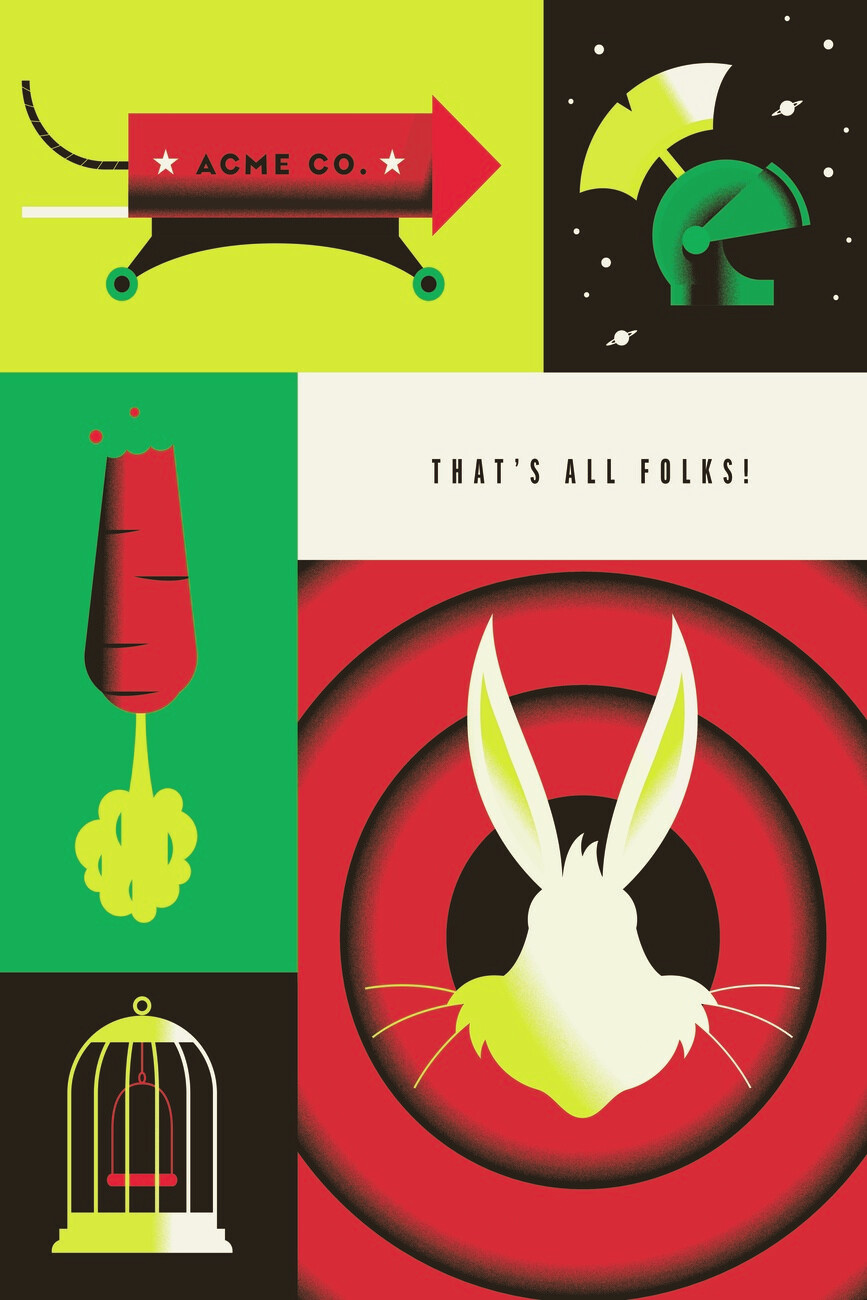 Poster, Affiche Looney Tunes - That's All Folks | Cadeaux Et Merch ...