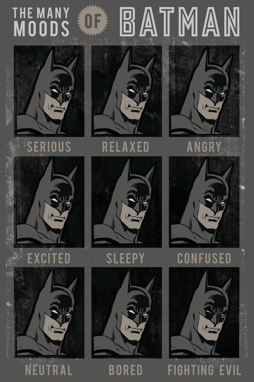 Poster, stampa The Many Moods of Batman, Regali & Merch