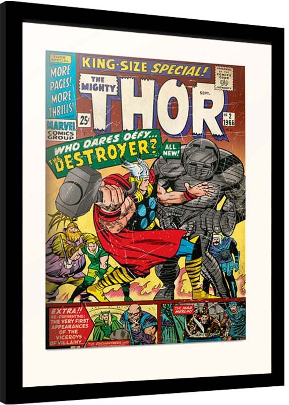 Gentleman Klappe sne Marvel - Thor - King Size Special indrammet plakat, Billede på  Europosters.dk