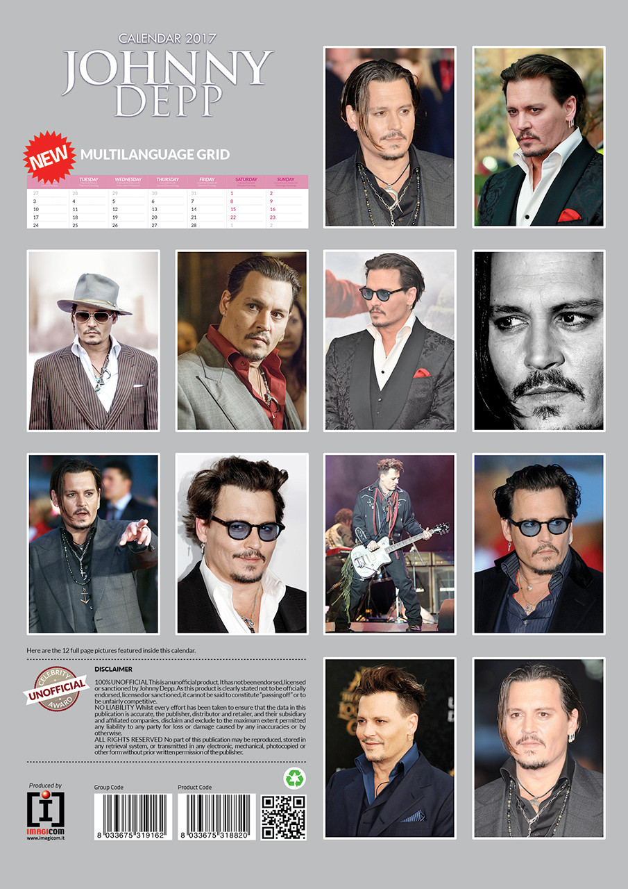 Johnny Depp Calendari da muro 2026 Compra su Europosters
