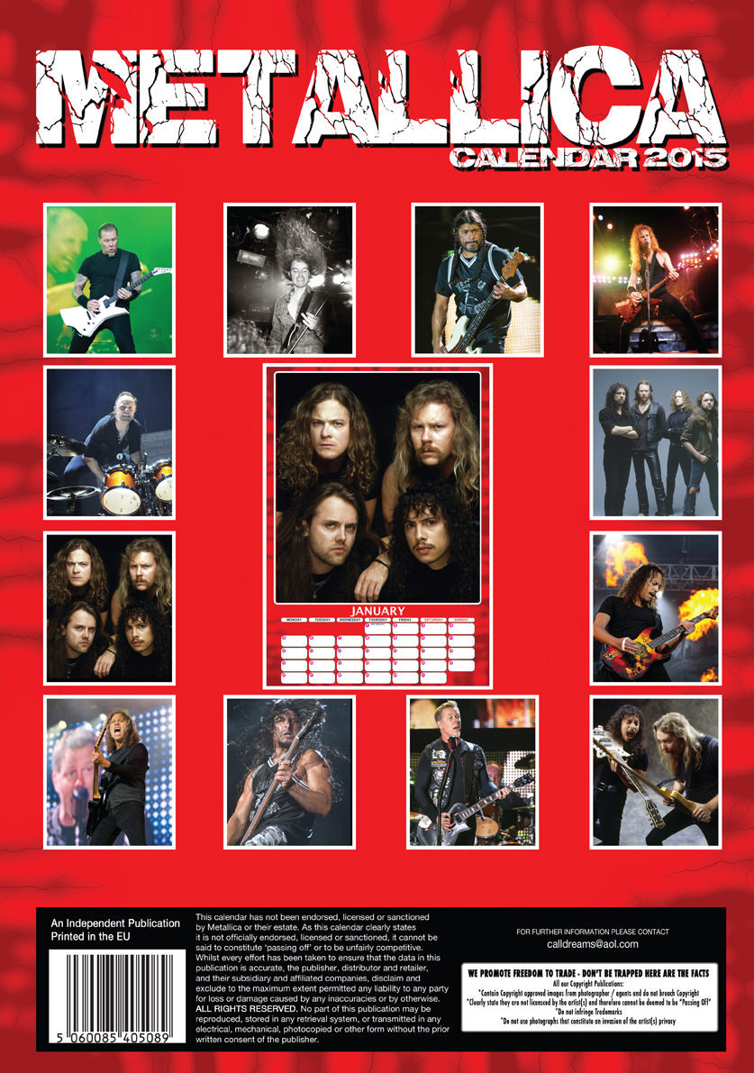 Metallica Calendari da muro 2026 Compra su Europosters