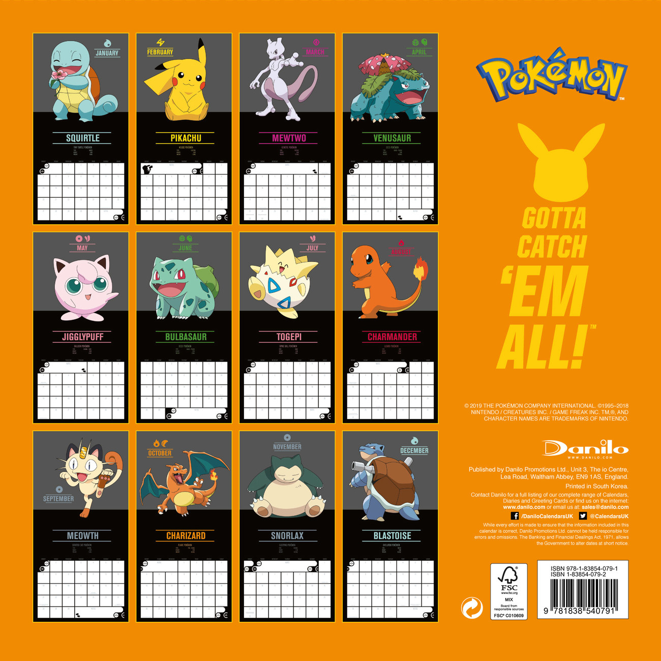 Pokemon - Calendari da muro 2024