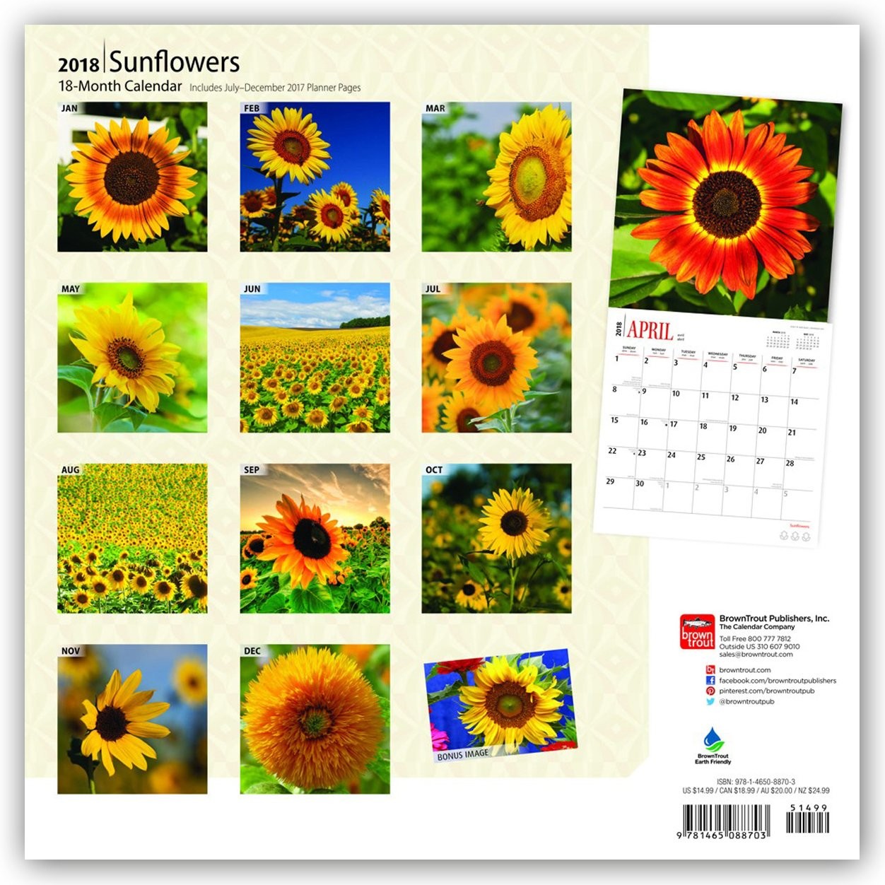 Sunflowers Calendari da muro 2026 Compra su Europosters