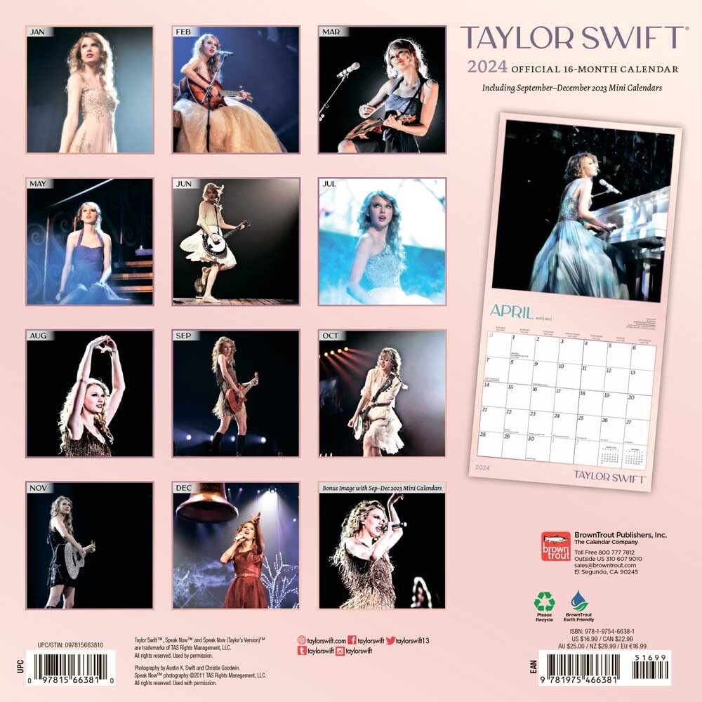 Taylor Swift Calendari da muro 2026 Compra su Europosters