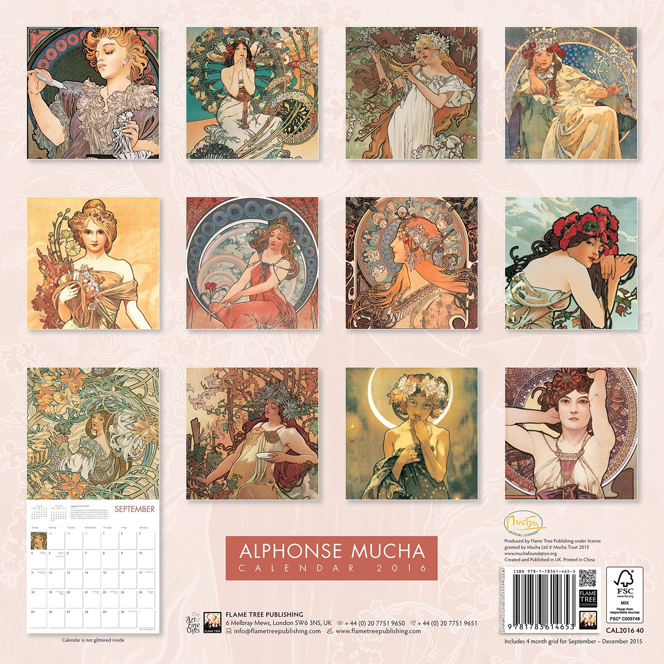 Alfons Mucha Calendari da Muro Compra su Europosters.it