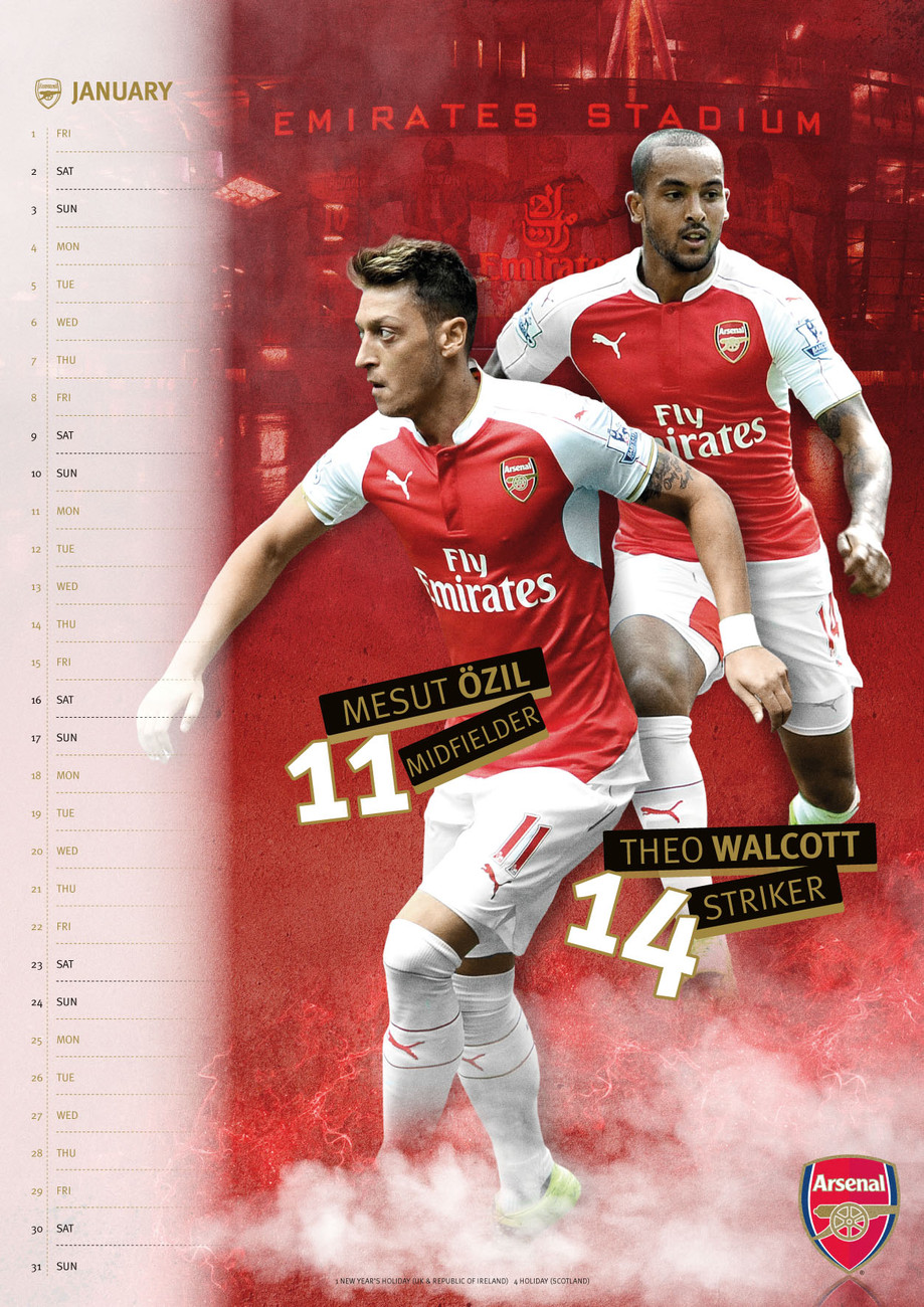 Arsenal FC Calendari da Muro 2022 Compra su Europosters.it
