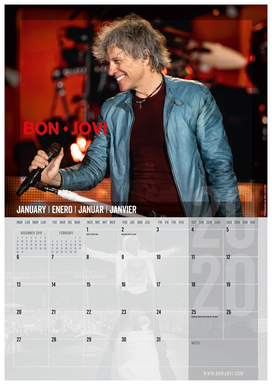 Calendario 2021 Bon Jovi EuroPosters.it