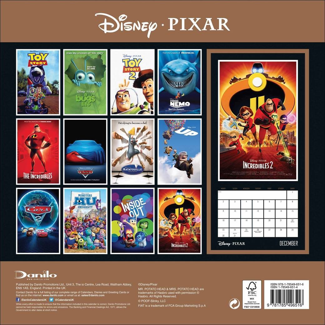 Disney Pixar Calendari da muro 2019 Compra su Europosters
