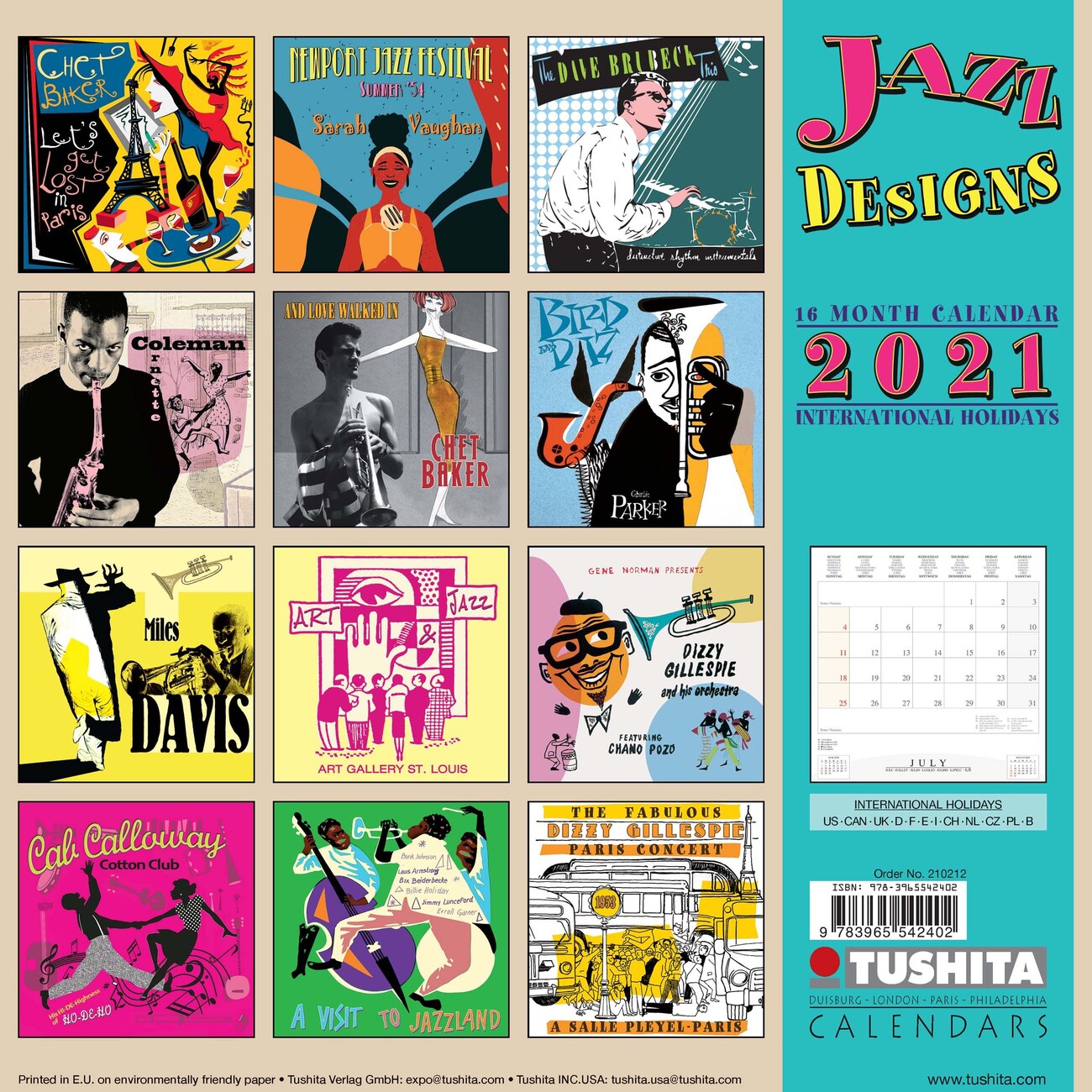 Jazz Designs Calendari da Muro 2021 Compra su Europosters.it