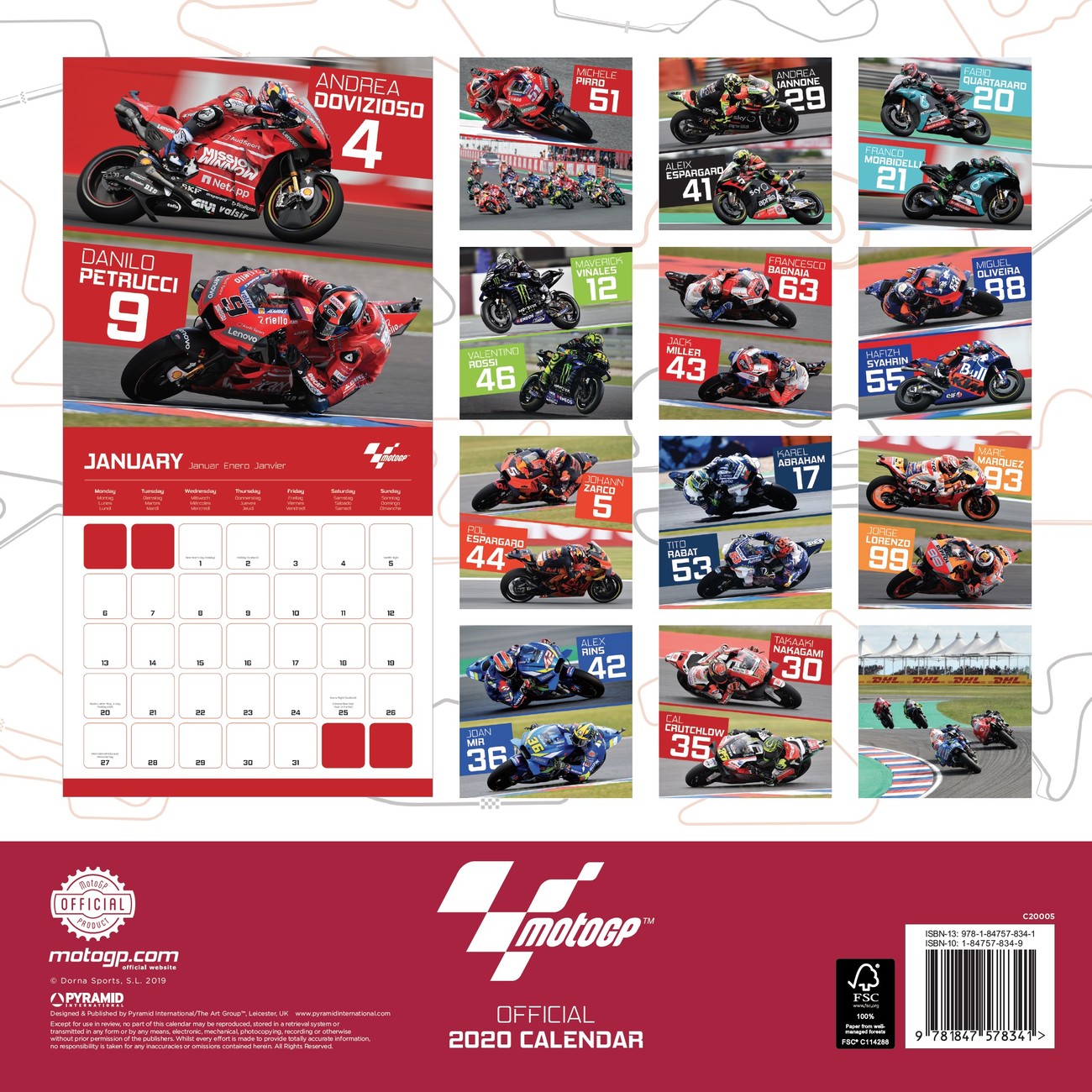 Moto GP Calendari da Muro 2020 Compra su Europosters.it