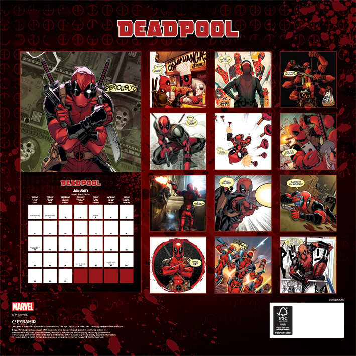 Deadpool Calendarios de pared Consíguelos en Eurposters.es