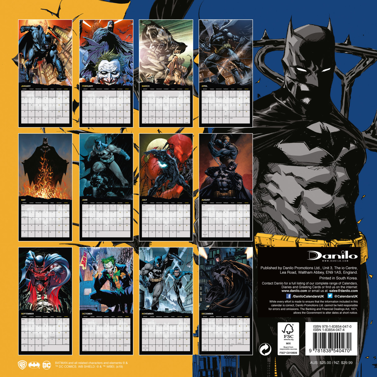 Batman Comics - Calendarios de pared 2020 | Consíguelos en