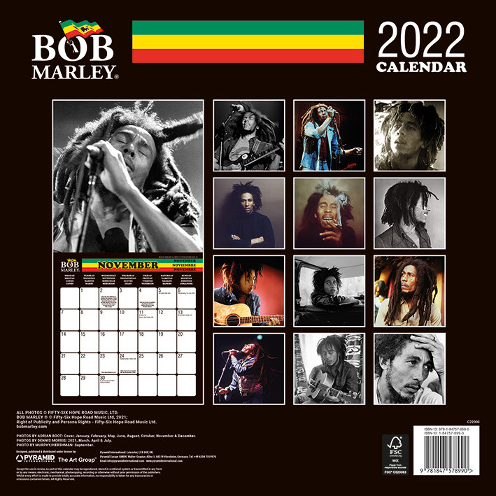 Bob Marley Calendarios de pared 2022 Consíguelos en Posters.es