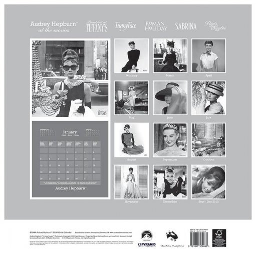 Calendar 2014 AUDREY HEPBURN Calendarios de pared 2014
