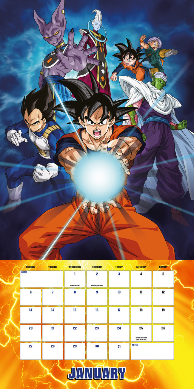 Dragon Ball Z Calendarios de pared 2020 Consíguelos en Eurposters.es