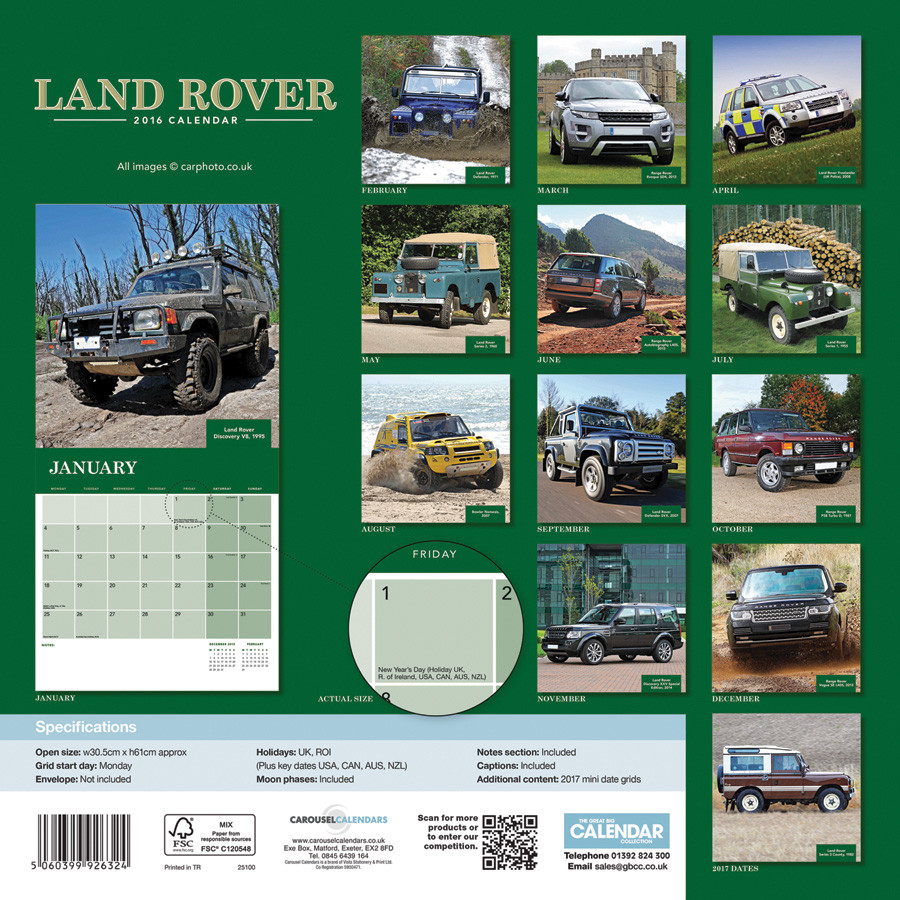 Land Rover Calendarios de pared 2024 Consíguelos en Posters.es