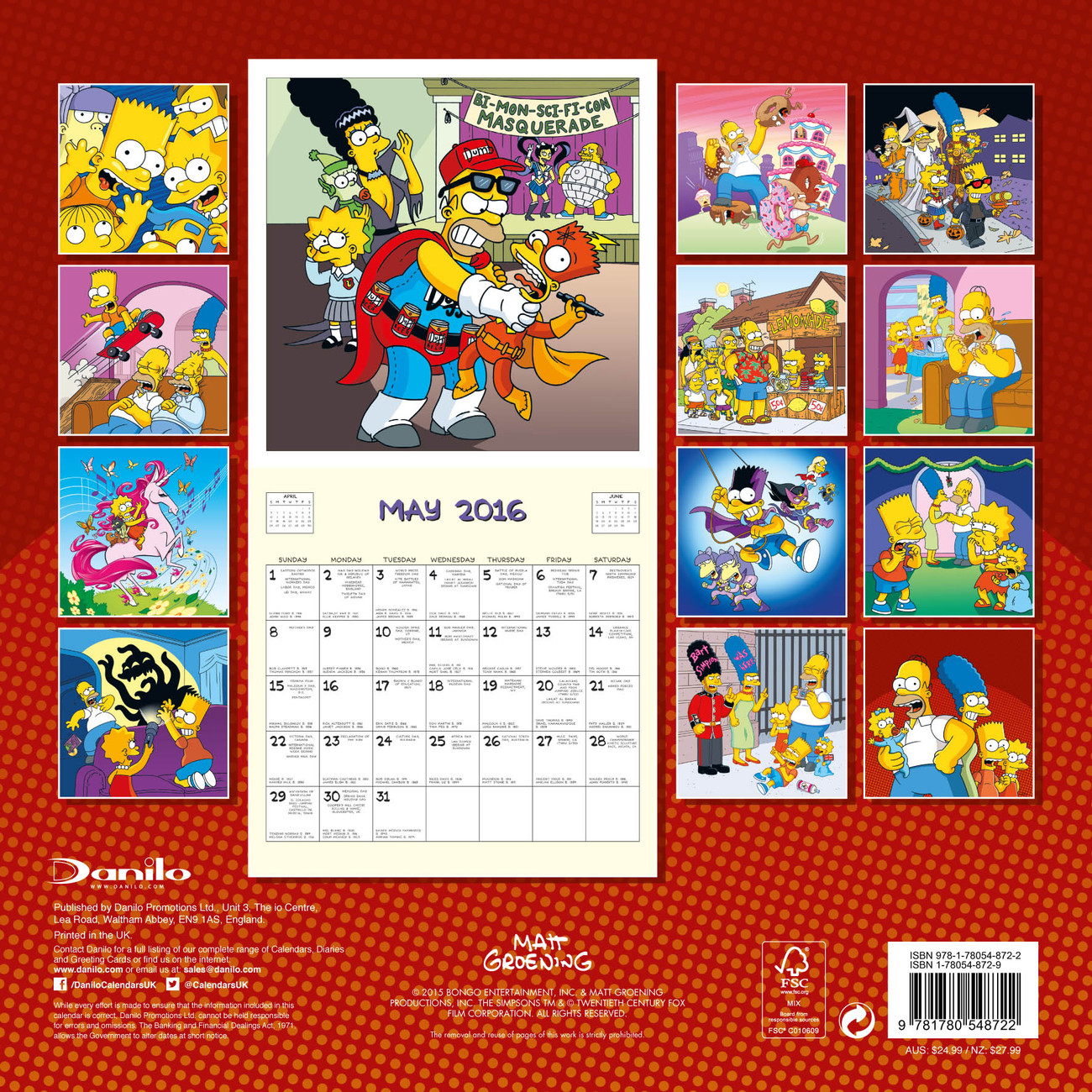 The Simpsons 2024 Calendar Illa Roseann