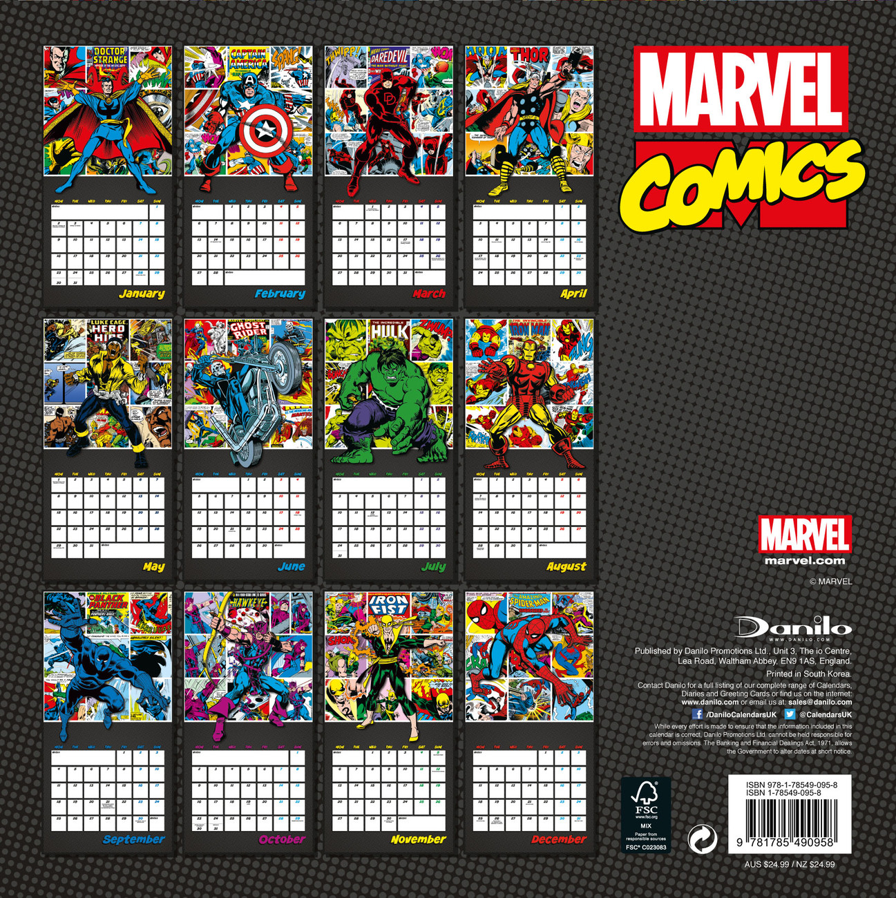 Marvel comics Calendarios 2021