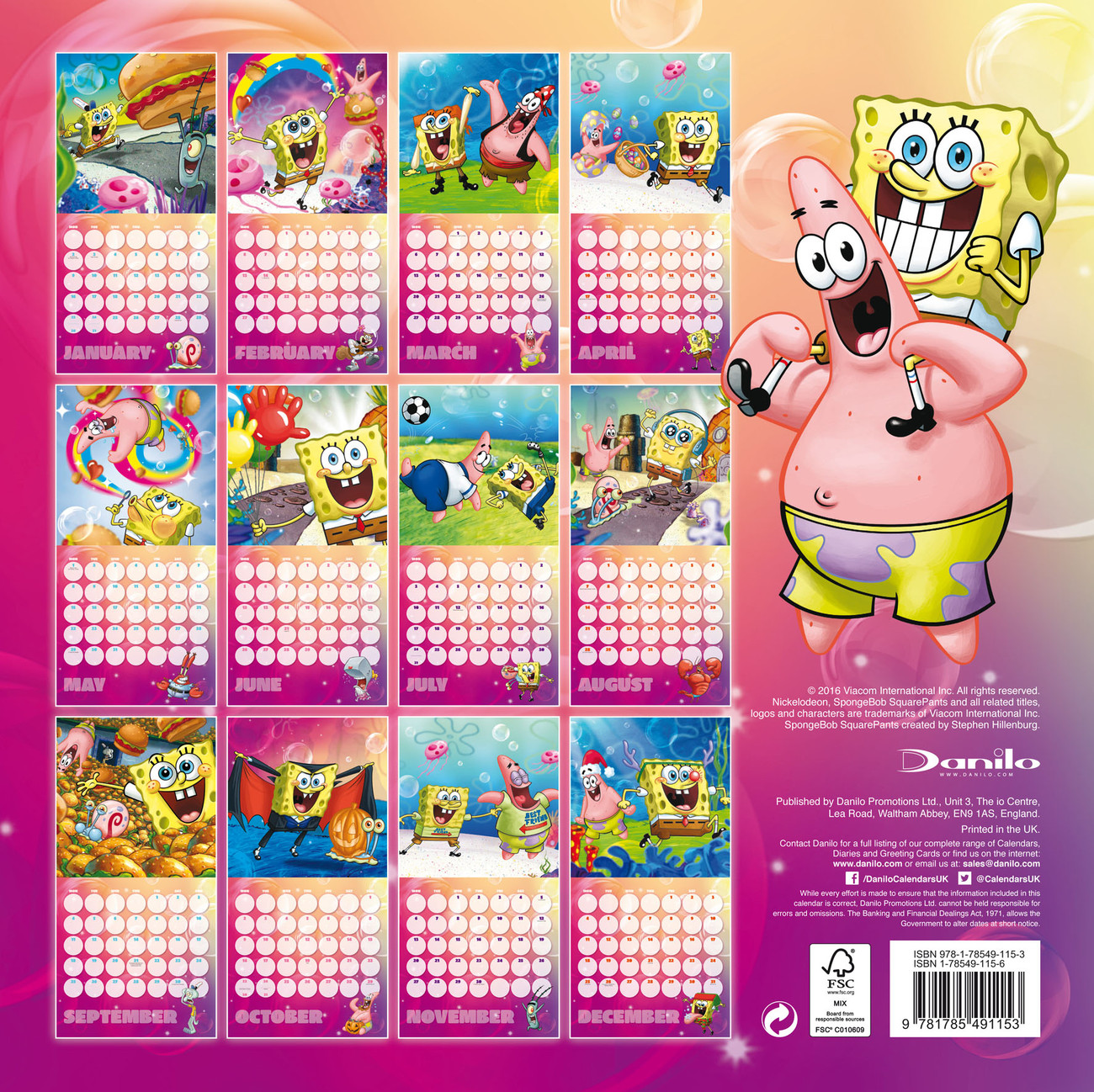 Spongebob Calendarios de pared 2017 Consíguelos en Posters.es