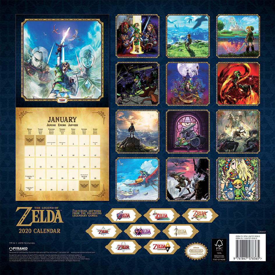 The Legend of Zelda Calendarios de pared 2024 Consíguelos en Posters.es