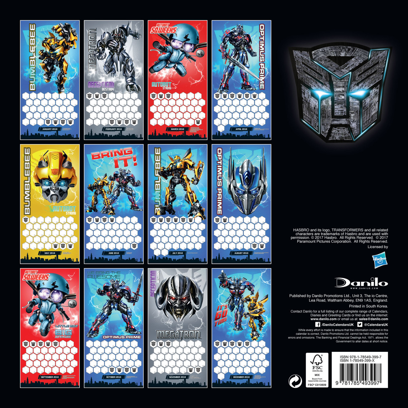 Transformers Calendarios de pared 2018 Consíguelos en Posters.es
