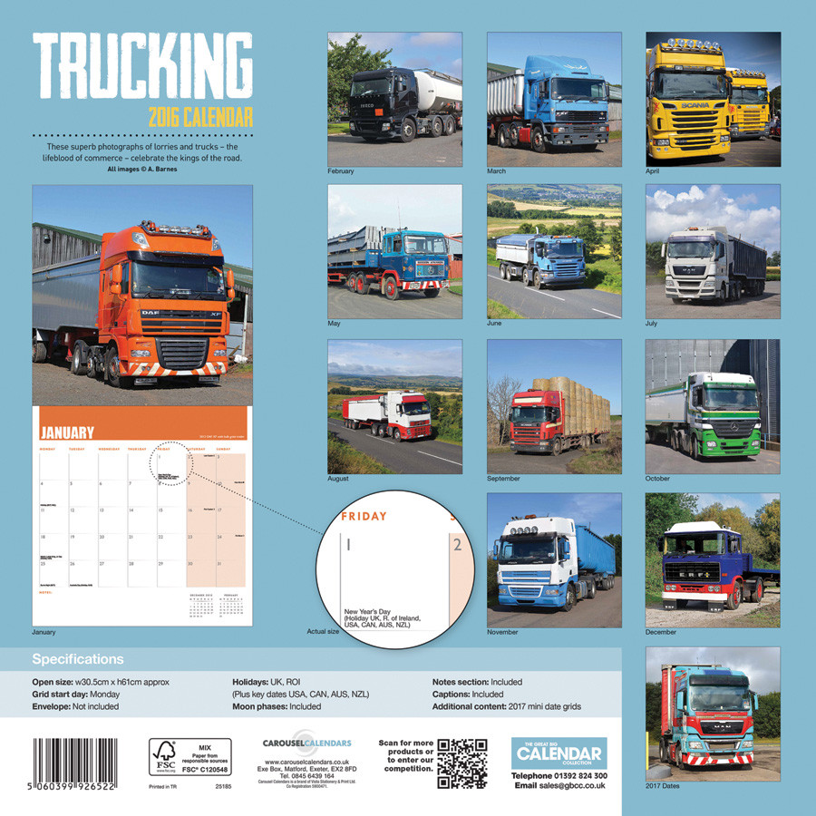 Trucking Calendarios de pared 2026 Consíguelos en Posters.es