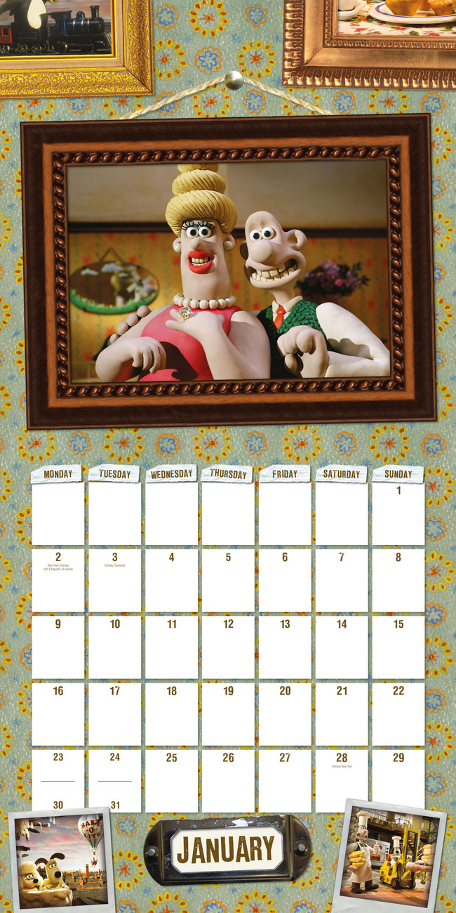 Wallace & Gromit (Aasrdman 40th) Calendarios de pared 2026