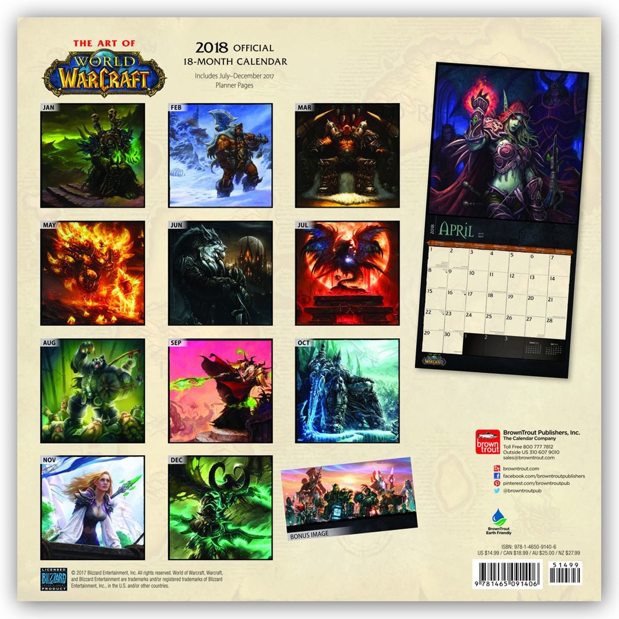 World of Warcraft Calendarios de pared 2018 Consíguelos en Posters.es