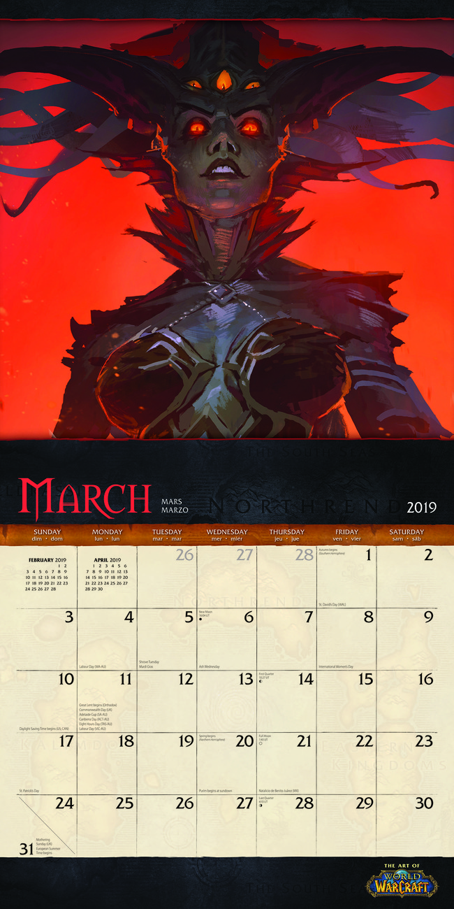 World Of Warcraft Calendar 2024 January lucia ronica