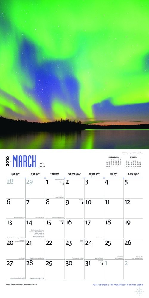 Aurora Borealis The Magnificent Northern Lights Wall Calendars 2016