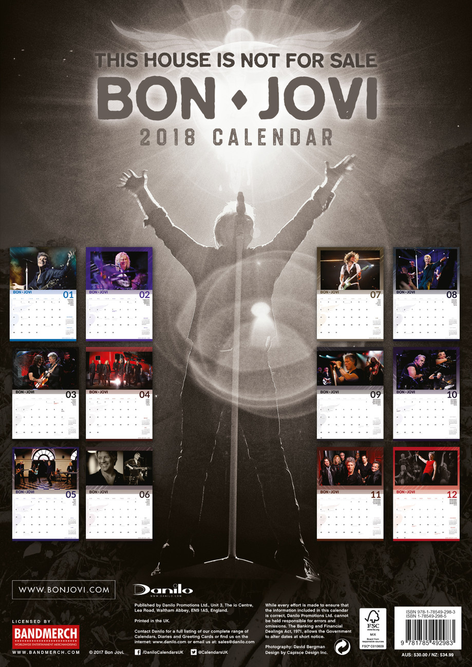 Bon Jovi Wall Calendars 2018 Buy at UKposters