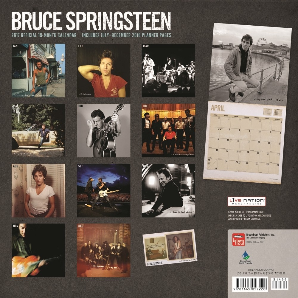 Bruce Springsteen Wall Calendars 2024 Buy at UKposters