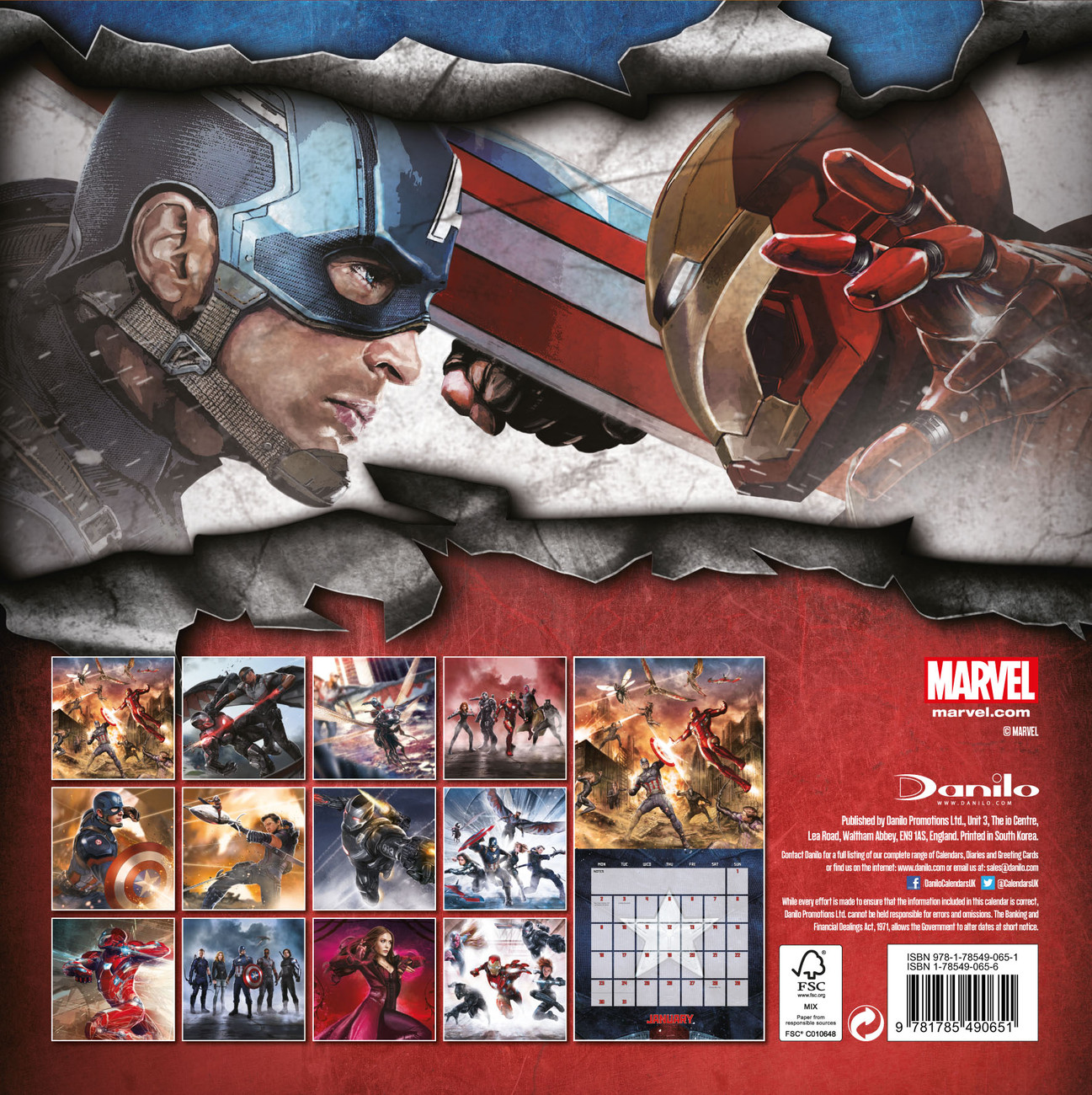 Captain America Civil War Wall Calendars 2017 Large selection