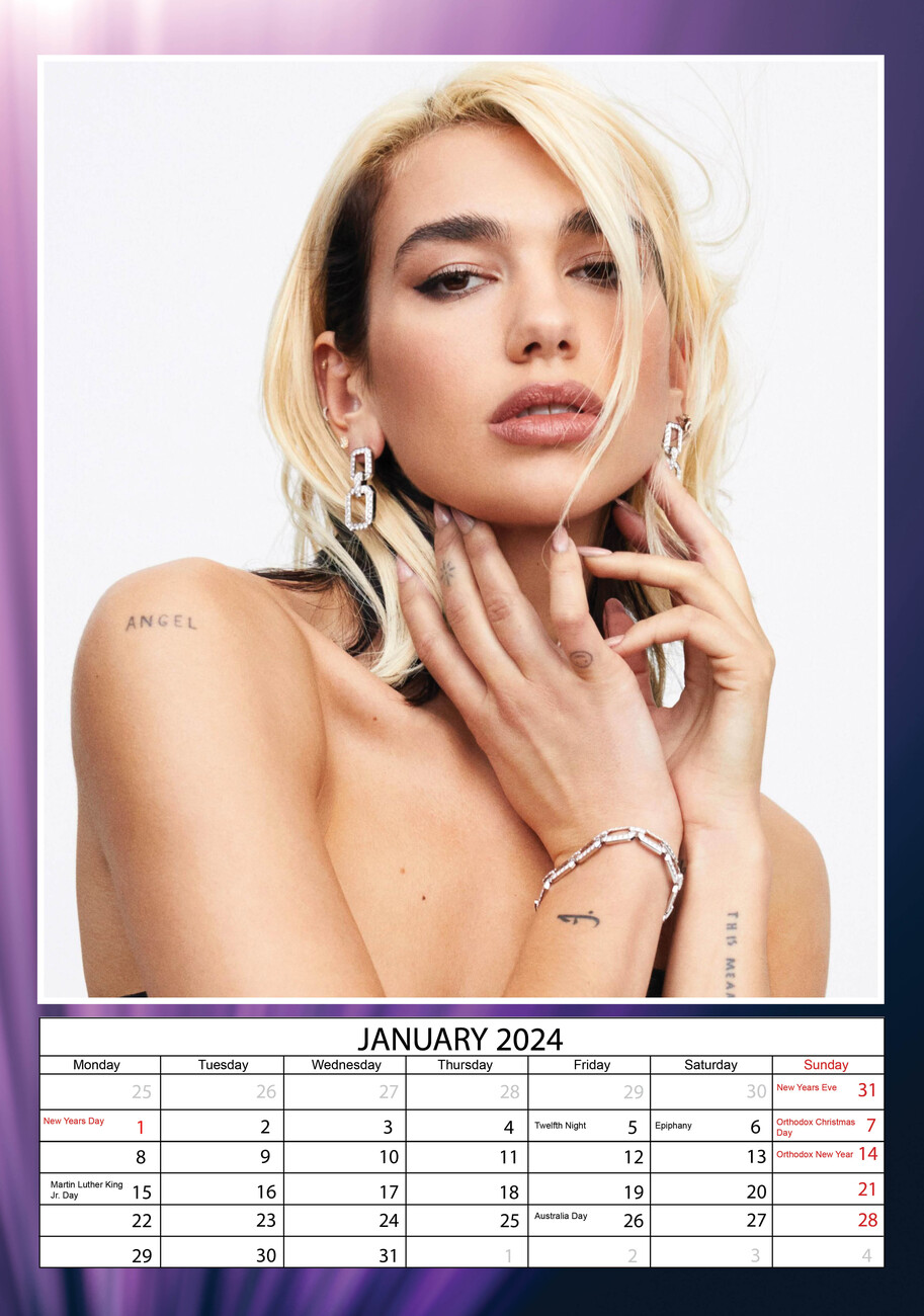 Dua Lipa Wall Calendars 2024 Buy at UKposters