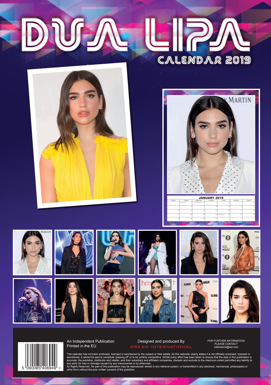 Dua Lipa Wall Calendars 2019 Buy at UKposters