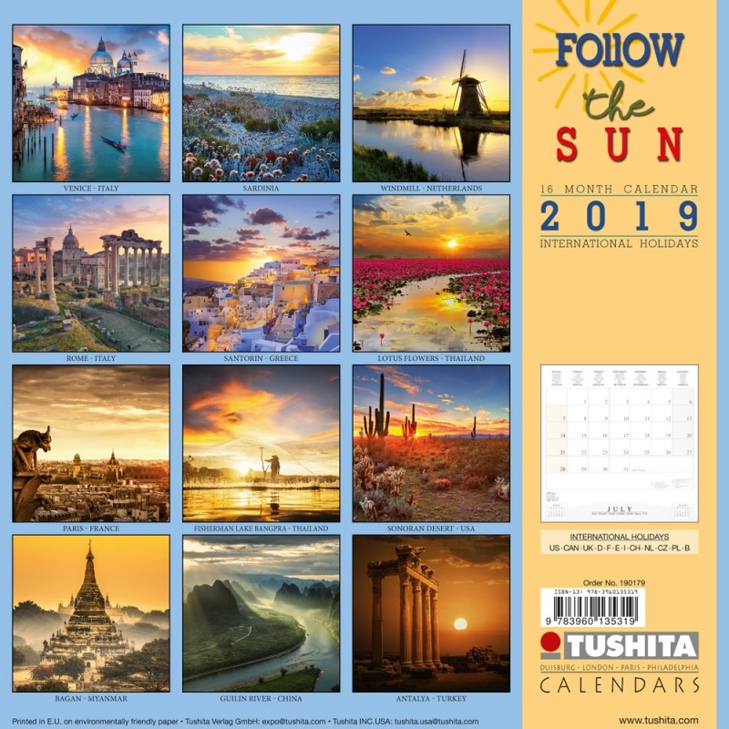 Follow the Sun Wall Calendars 2019 Buy at UKposters