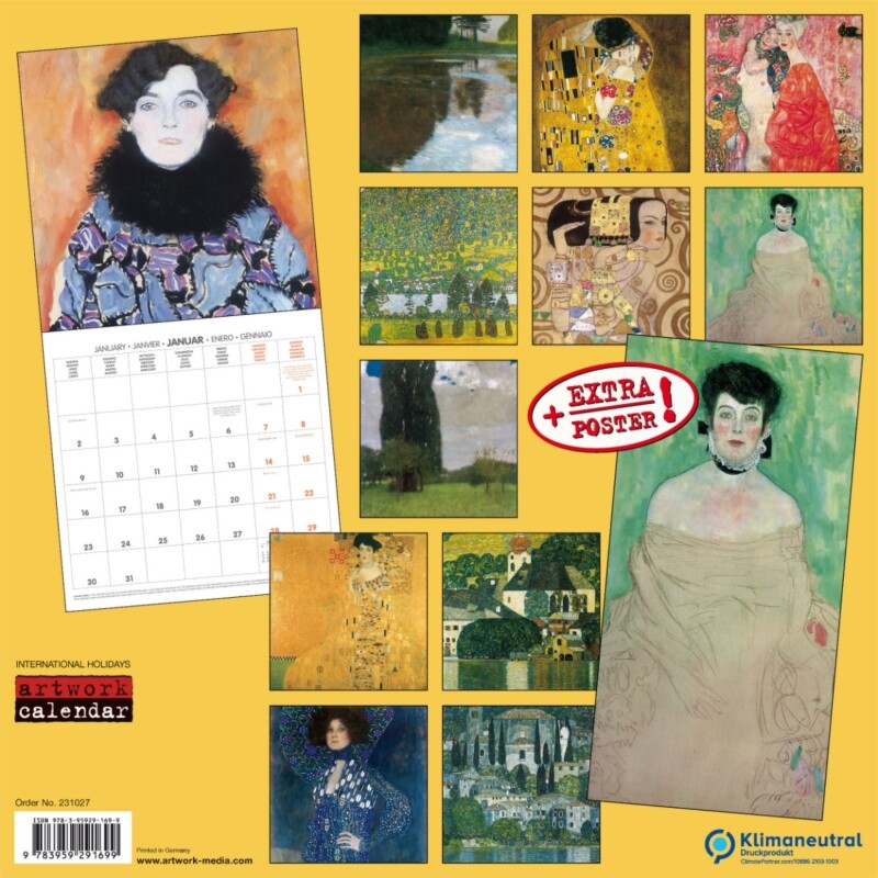 gustav-klimt-wall-calendar-2024-art-calendar-flame-tree-publishing