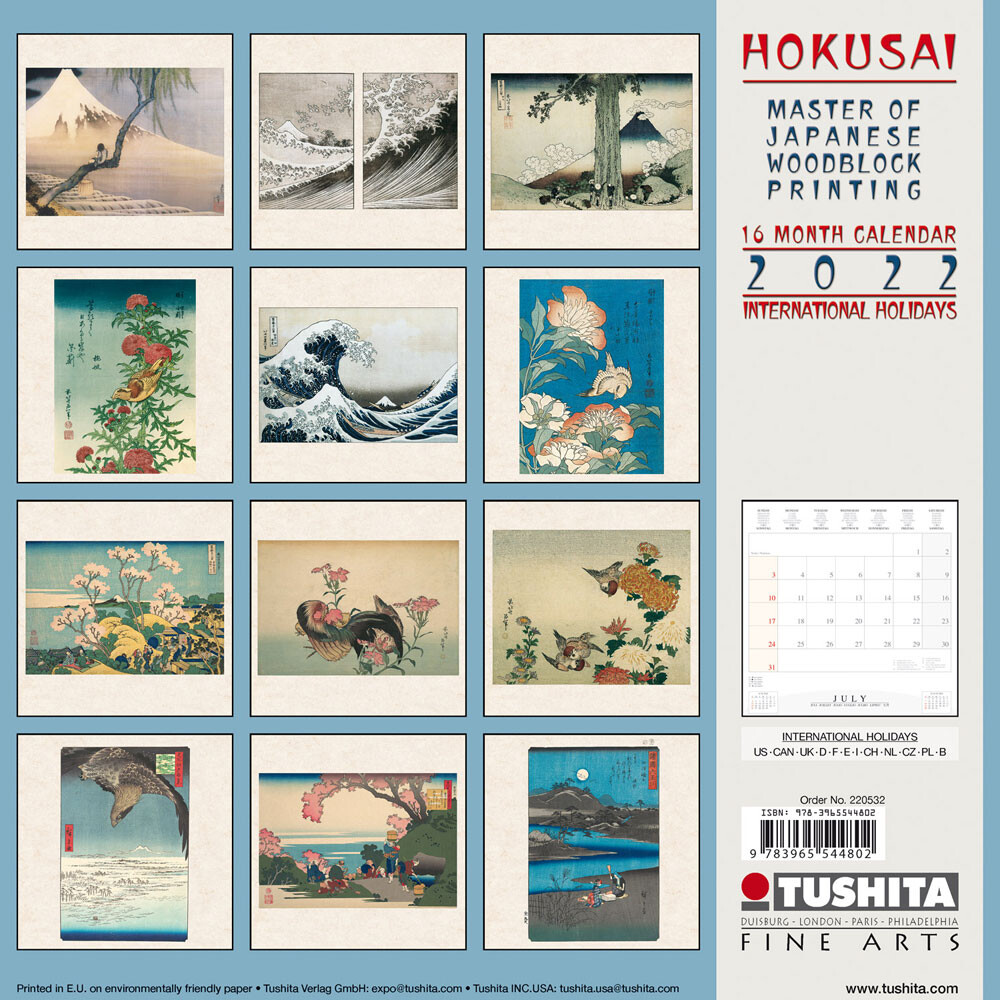 Hokusai Japanese Woodblock Printing Wall Calendars 2024 Buy at